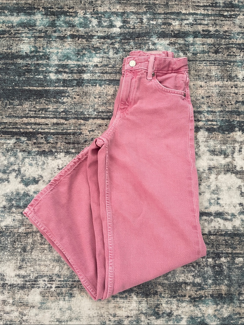 Zara Pink High-Waist Girls Jeans